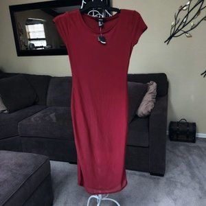 New burgundy red bodycon style Forever 21 dress sz small